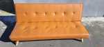 Modern Brown Faux Leather Click-clack Sofa Bed