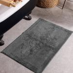 Non-slip Cotton Pattern Bath Mat Ash Grey
