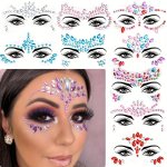 Sparkling Rhinestone Face Jewel Stickers - Multicolor Self-adhesive Crystal Gems For Makeup Eyes Body Diy Crafts - Glittering Di