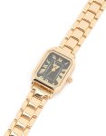 Goldair Gold Black Rectangle Roman Numeral Watch