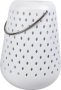 LED Lantern With Plastic Flaming Candle - White