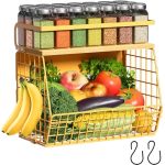 Magnetic Shelf For Fridge With Wood Lid Fruit Potato And Onion Storage Bins Pantry Organizers & Storage Large Container Magnetic
