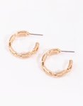 Goldair Gold Flat Chain Hoop Earrings