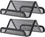 Metal Business Card Holder Set 2PCS Black Desk Card Display Stand