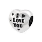 C1340-C13028 - 925 Sterling Silver I Love You European Charm Bead