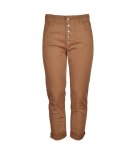Diamante Button Capri Pants - Tan XL