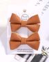 Tan Leather Hair Clips 2’S