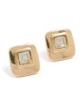 Goldair Gold Square Diamante Stud Earrings