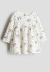 Crinkled Jersey Dress - White bows