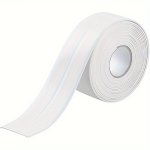 Self Adhesive 3.81 Cm Waterproof White Silicone Caulk Tape For Bathtub Kitchen Sink Bathroom 3.2METER For Workshops