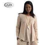 Melange Knit Swing Top - Beige L xl