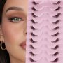 Luxurious False Eyelashes Set 10 Pairs - Multiple Styles With Doll Cat Eye Natural Cross Fluffy Look - Mixed Lengths 6-15mm - Ultra-Thin 0.07mm