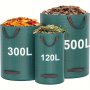 Heavy-duty Pp Garden Waste Bags Set - Reusable Yard Debris Bags With Industrial Fabric And Handles For Plant Grass And Leaf Collection - 3