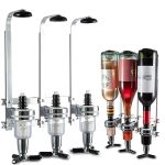 3 Bottle Wall Mounted Liquor Dispenser Bar Butler Bracket Solo Optic Spirit Wine Beer Alcohol Bottle Beverage Stand Revolving No
