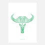 Horned Buck Print - Buffalo