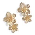 Goldair Gold Flower Double Stud Earrings
