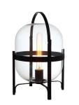 Hallstat Metal And Glass Table Lamp Black - Opal