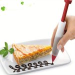 Silicone Icing Piping Pen Uncharged Food Decorating Writing Tool With Pastry Nozzle For Cookie Cake & Dessert Decoration Kitchen