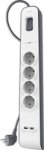 Belkin 4-OUTLET Surge Protection Strip With 2.4 Amp 2XUSB Charging & 2M Power Cord Grey|white