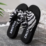 Women's Zebra Print Flip Flops Fashion Clip Toe Wedge Slide Shoes Casual Lightweight Outdoor Beach Slides