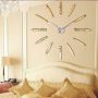 3D Diy Mirror Gold Surface Wall Clock