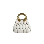 Ceramic Handbag Vase White & Gold 14X18CM