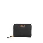 K signature Medium Wallet -black gold