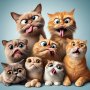 5D Diy Diamond Painting Kit Cute Cartoon Cats Theme Round Acrylic Diamonds Full Drill Animal Craft Set For Beginners Home Decor Gift 30CM X 30CM