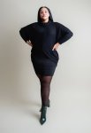 Polo Neck Top - Size 4 2XL 3XL Black