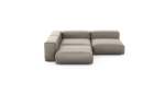 Three Module Corner Sofa - Velvet - Stone - 241CM X 241CM