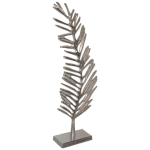 Silver Fern Metal Sculpture On Base 64CM X 22CM