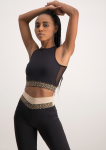 Mesh Back Active Crop Top - Black - XS