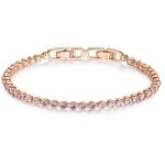 Tennis Bracelet With Swarovski Vintagerose Crystal Rosegold