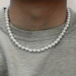 Elegant Unisex Faux Pearl Necklace Fashion Simplistic Luxury Style Imitation Pearl Jewelry Versatile For Spring summer Retro & M