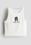 Ribbed Vest Top - White & Badtz-maru