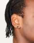 Mens Waterproof Stainless Steel Small Square Black Cubic Zirconia Stud Earrings