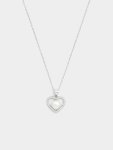 Sterling Silver Pearl Heart Women&apos S Necklace