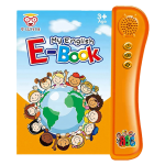 Early Learning Educational E- Book With Sounds Alphabets Shapes & Animals - Orange