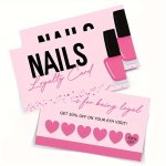 Msokay 50PCS Nail Salon Loyalty Cards - Hypoallergenic Press-on Nail Accessories & Aftercare Oil Perfect For Manicurists & Pedic