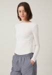 Cotton On Margot Boat Neck Long Sleeve Top - Porcelain