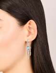 Silver Diamante Dreamcatcher Huggie Earrings