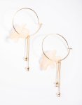 Goldair Gold Acrylic Flower Hoop Earrings