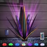 Kodibo Large Tequila Rustic Sculpture Rustic Metal Agave Plants For Outdoor Patio Yard Home Decor Hand Painted Metal Agave Garde