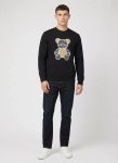 Ben Sherman Bs Bear Fur Black Crew Sweatshirt - XXL Black
