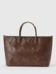 Amaya Weave Metal Handle Bag - 0 Chocolate