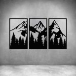 3 Piece Mountain With Forest - Grey L 1000 X H 530MM