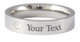 Stainless Steel Engraved Birthstone Ring - April - 14