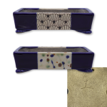 Handmade Tokoname Ceramics - Terahata Satomi Blue Glazed Shallow Rectangle 160MM L X 110MM D X 40M H