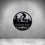 Mountain Bike With Custom Text - 300MM Grey