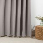 Woven Blockout Eyelet Curtain Grey - Longer Length 270CM W X 255CM L